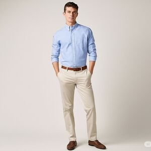 Savane mens casual tan work pants, no pleats trousers